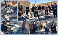 غبار روبی مزار شهدا و شهیده مدافع سلامت دکتر شیرین روحانی توسط نیروهای شبکه بهداشت و درمان پاکدشت   