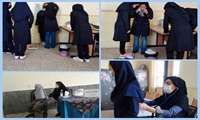 انجام مراقبت های پزشکی دانش آموزان شریف آباد  